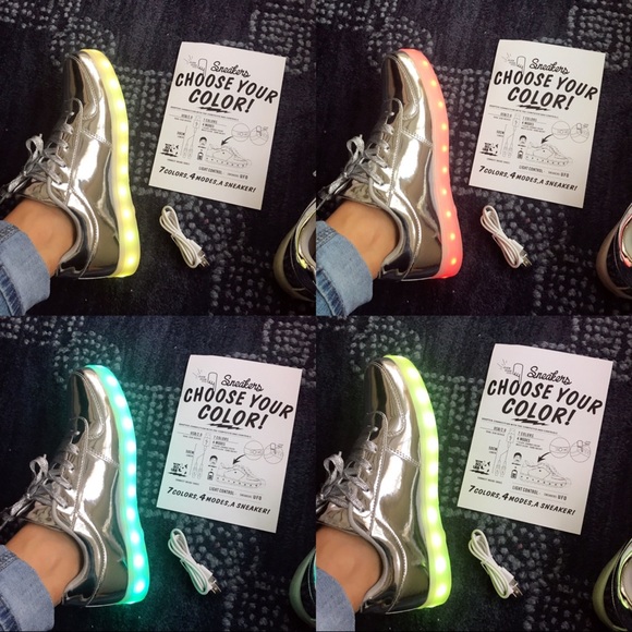 LAST ONE 8.5❗️4 MODES METALLIC SILVER SNEAKERS 👟 - Picture 4 of 8